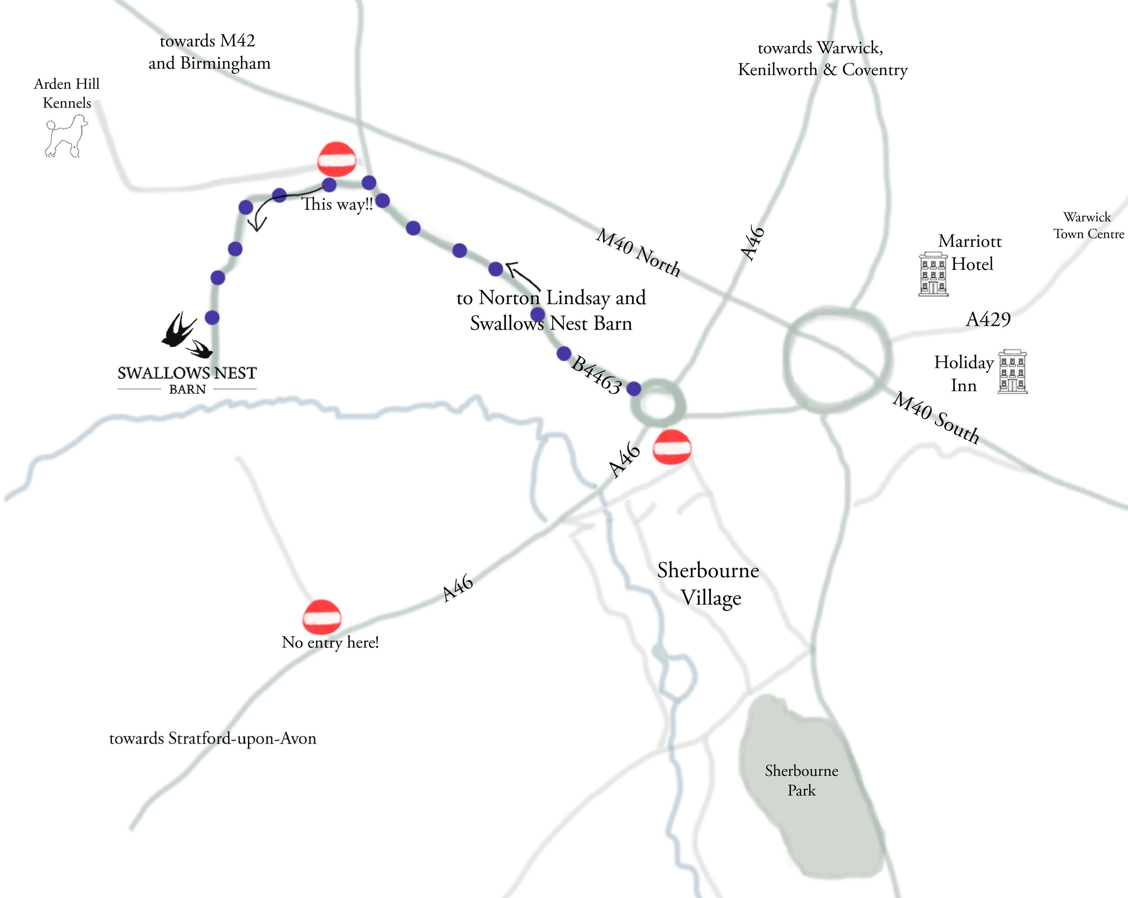 Swallows Nest Barn Map
